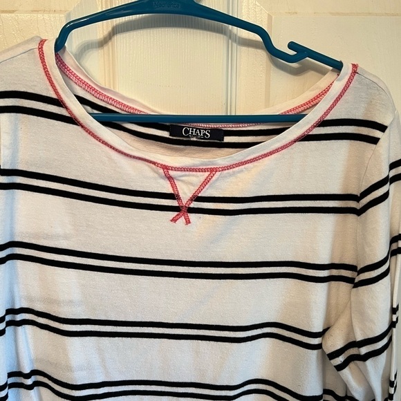 Chaps Striped Casual Top - Picture 2 of 7
